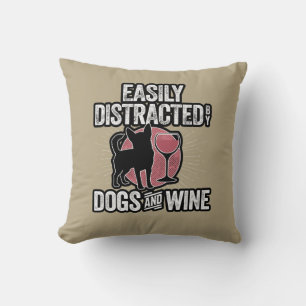 Coussin Facilement distrait par les chiens et l'oreiller à