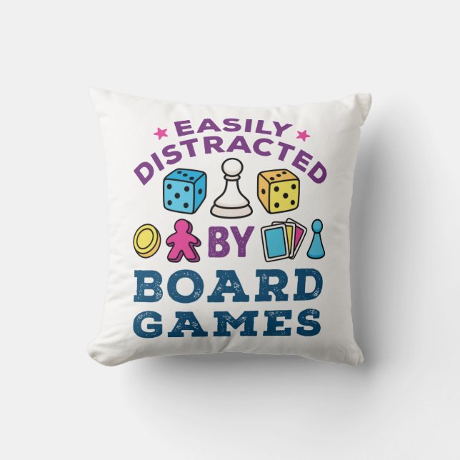 Coussin Facilement distrait par les jeux de société (Recto)