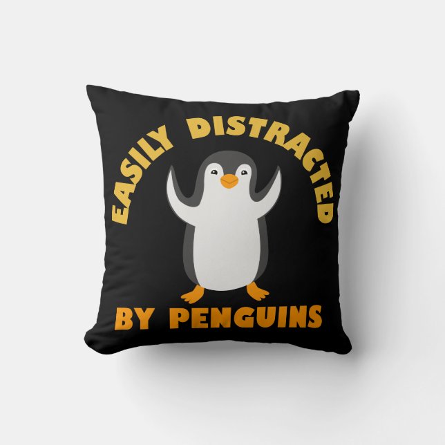 Coussin Facilement Distrait Par Les Manchots (Recto)
