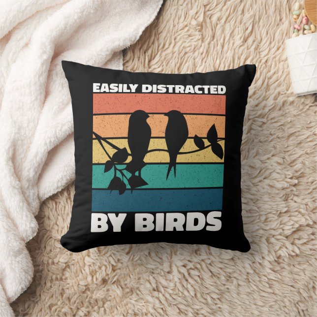 Coussin Facilement Distrait Par Les Oiseaux Mignonne Propr (Couverture)