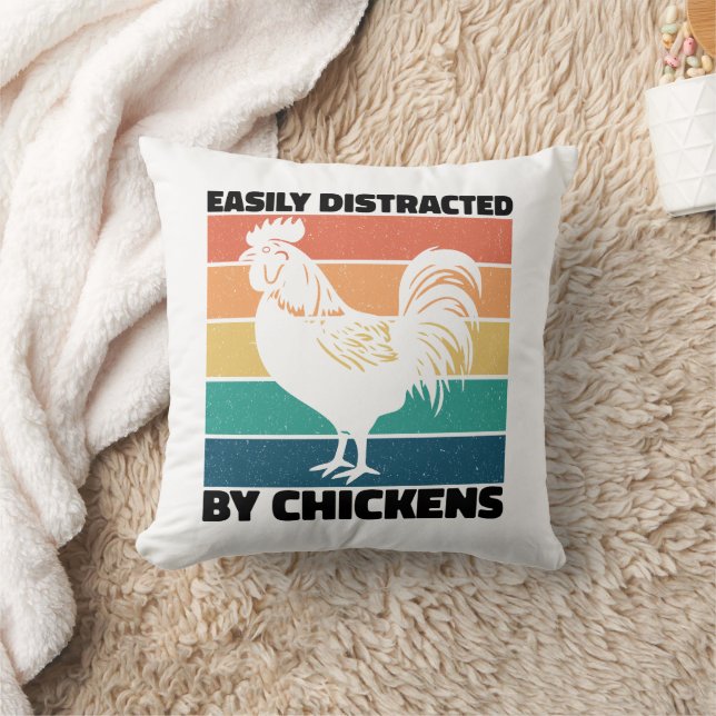 Coussin Facilement Distrait Par Les Poules Amoureux De Coq (Couverture)