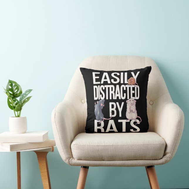 Coussin Facilement Distrait Par Les Rats Maman Rat Papa Ra (Chaise)