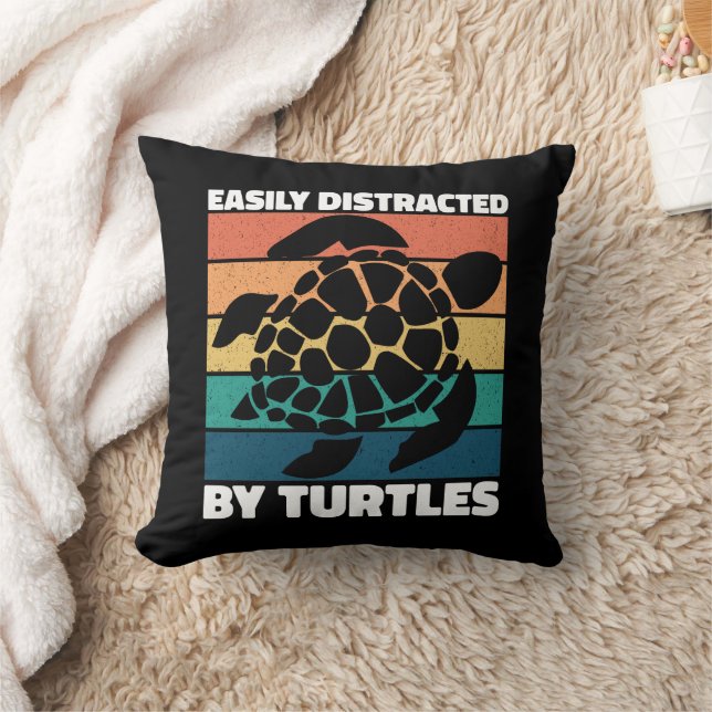 Coussin Facilement Distrait Par Les Tortues Cool Animal Me (Couverture)