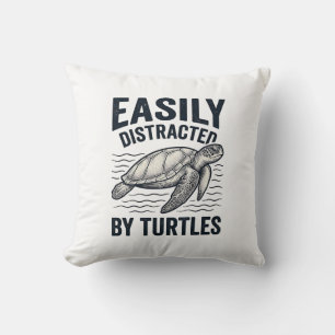 Coussin Facilement Distrait Par Les Tortues Design De T-Sh