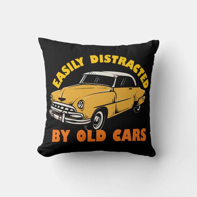 Coussin Facilement Distrait Par Les Vieilles Voitures (Recto)