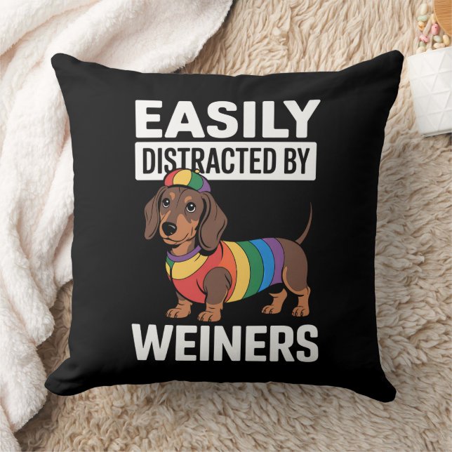 Coussin Facilement Distrait Par Weiners LGBTQ Arc-en-ciel  (Couverture)