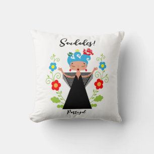 Coussin Fado chanteuse avec caravelle portugaise