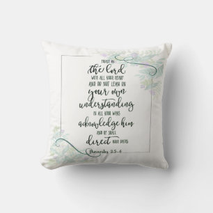 Coussin Faire confiance au Seigneur floral  