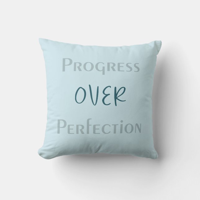Coussin Faire de petits progrès quotidiens avec l'art bleu (Recto)
