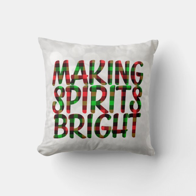 Coussin Faire des esprits Bright Buffalo Plantation Noël (Recto)