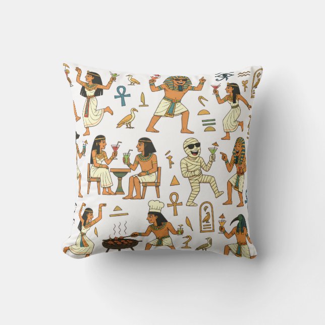 Coussin Faire la fête comme un Égyptien (Recto)