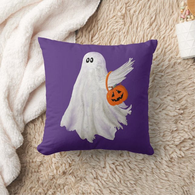 Coussin Faire l'aumône ou traiter le fantôme avec une citr (Couverture)