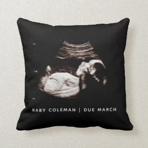 Coussin Faire-part de grossesse Sonogramme photo