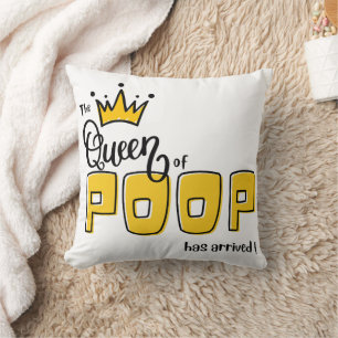 Coussin Faire-part de naissance-La Reine de POOP est arriv