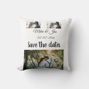 Coussin Faire-part simple et minimal de collage de photos