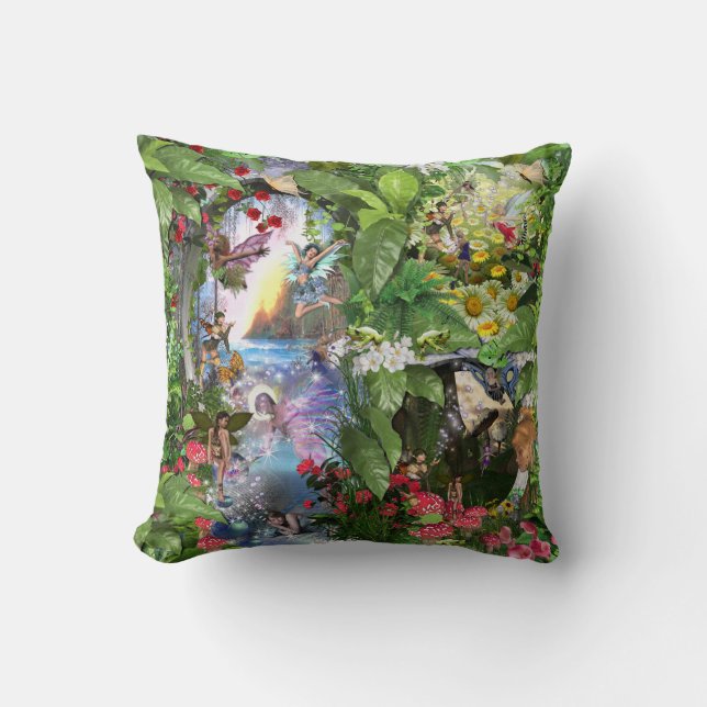 Coussin Fairy Kingdom forest dreamland imaginaires histoir (Recto)