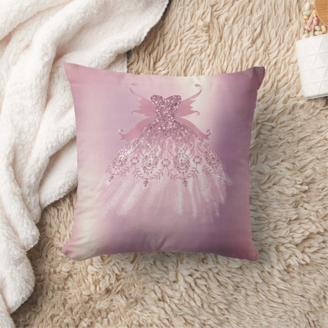 Coussin Fairy Wing Mauve Gown | Luxueux Tône Rose Dusty (Couverture)