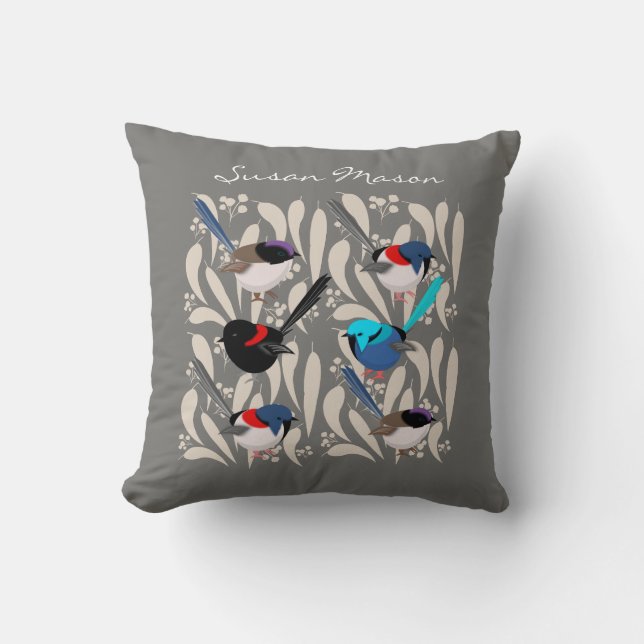 Coussin Fairy Wrens (Recto)