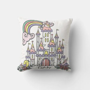 Coussin Fairytale Castle Princess Nom personnalisé