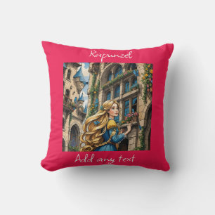 Coussin Fairytale - Rapunzel. Beau cheveux dorés