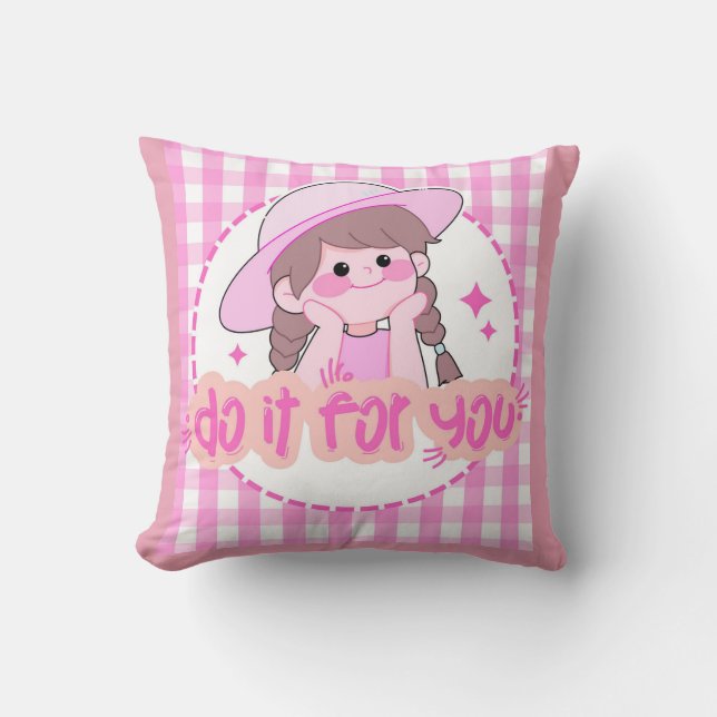 Coussin Fais-le pour toi - Citation Inspirante Fille Migno (Recto)