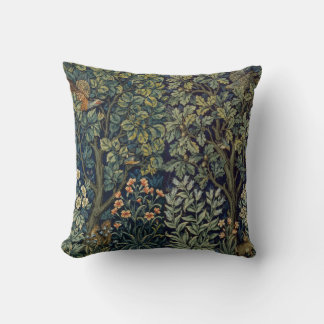 Coussin Faisan d'arbre boisé William Morris