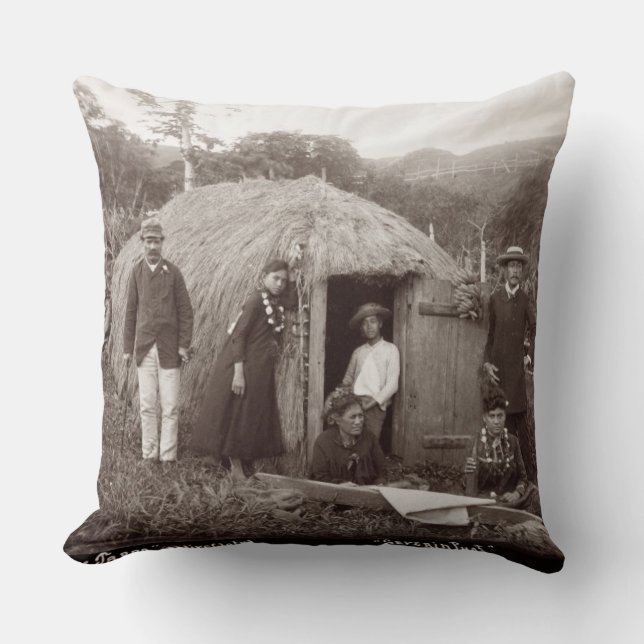 Coussin Faisant Tappa, un tissu indigène, c.1875 (photo de (Recto)