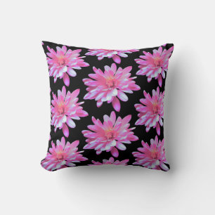 Coussin Faisceau rose, zinnia, cosmo, Retro motif floral