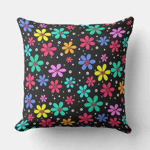 Coussin Faisceaux multicolores sur un arrière - plan noir