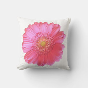 Coussin Faisée de gerbera rose