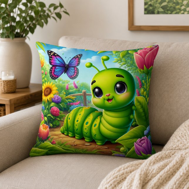 Coussin Faisons comme si j'étais une chenille Adultes Enfa (Pretend I'm A Caterpillar Adults Kids Throw Pillow)