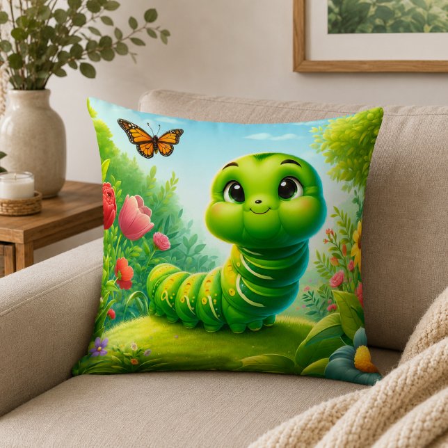 Coussin Faisons comme si j'étais une chenille Adultes Enfa (Pretend I'm A Caterpillar Adults Kids Throw Pillow)