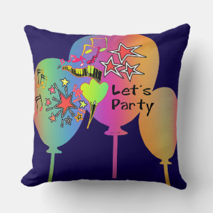 Coussin Faisons la Fête Décoration Bleu foncé
