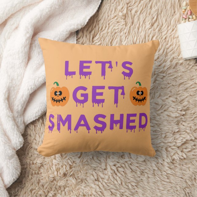 Coussin Faisons tomber (Citrouille) violet (Couverture)