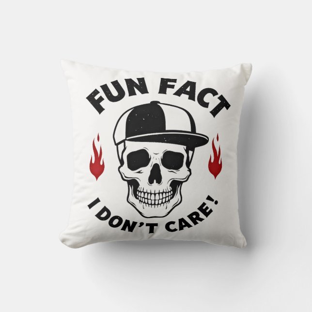 Coussin Fait amusant Je m'en fiche Citation drôle de squel (Recto)