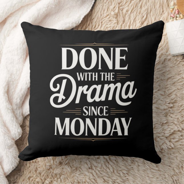 Coussin Fait Avec L'Oreiller Drama Throw - Citation Drôle (Couverture)