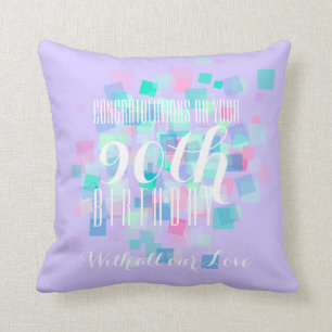 Coussin fait sur commande 2 anniversaire mauve de
