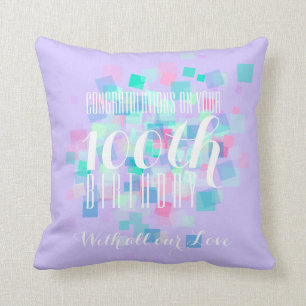 Coussin fait sur commande anniversaire mauve de