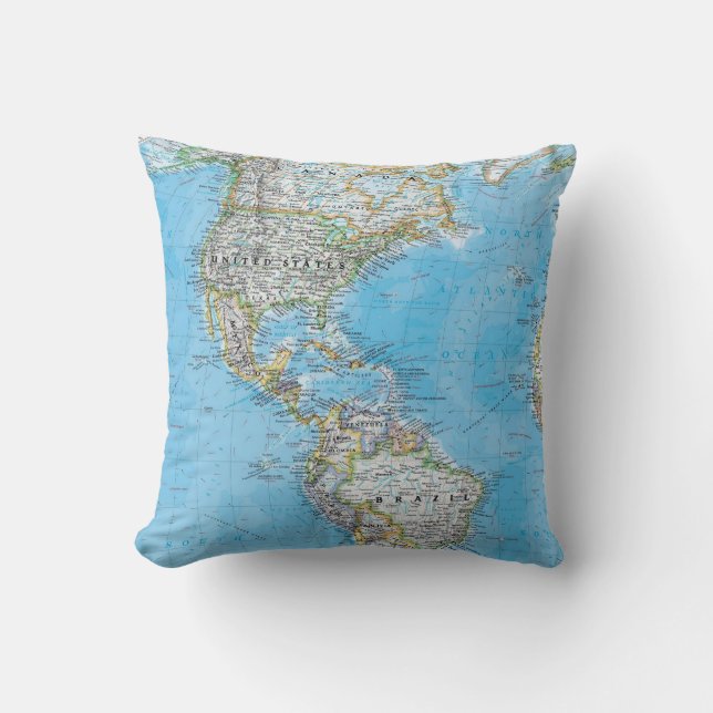 Coussin fait sur commande de carte du monde (Recto)