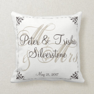 Coussin fait sur commande de mariage de Mr&Mrs,
