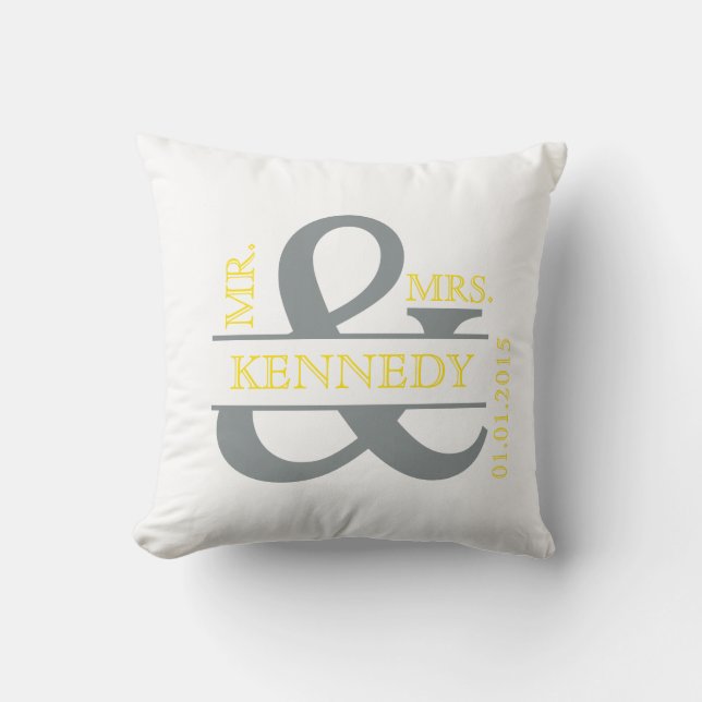 Coussin fait sur commande de mariage de souvenir (Recto)
