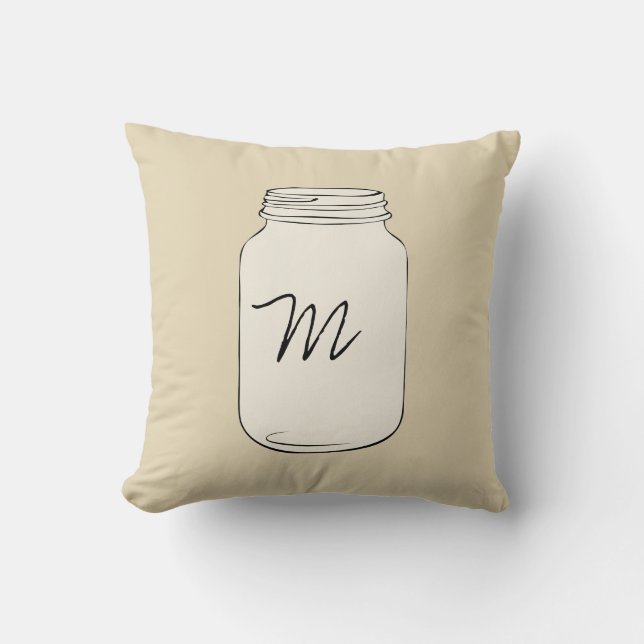 Coussin fait sur commande de monogramme de pot de (Recto)