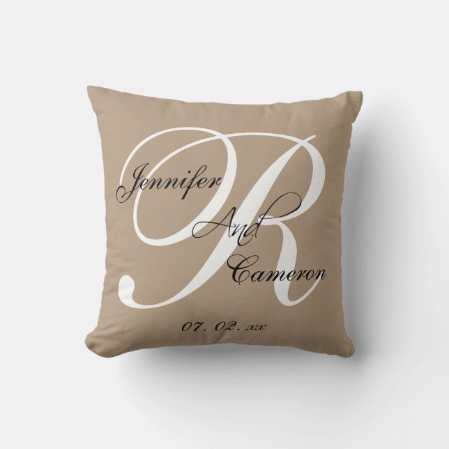 Coussin fait sur commande de souvenir de mariage (Recto)