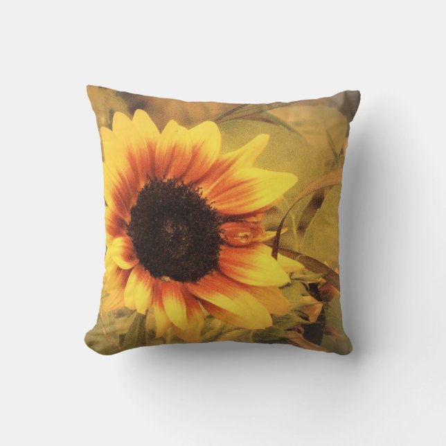 Coussin fait sur commande de tournesol (Recto)