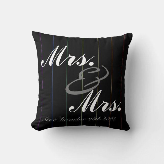 Coussin fait sur commande rayé d'anniversaire (Recto)