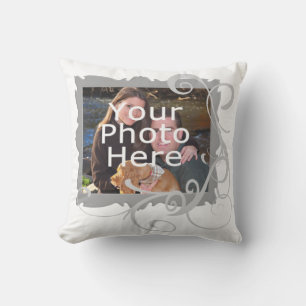 Coussin fait sur commande tourbillonnant blanc de