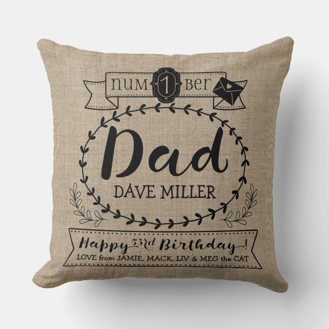 Coussin Faites à votre propre numéro 1 monogramme mignon (Recto)