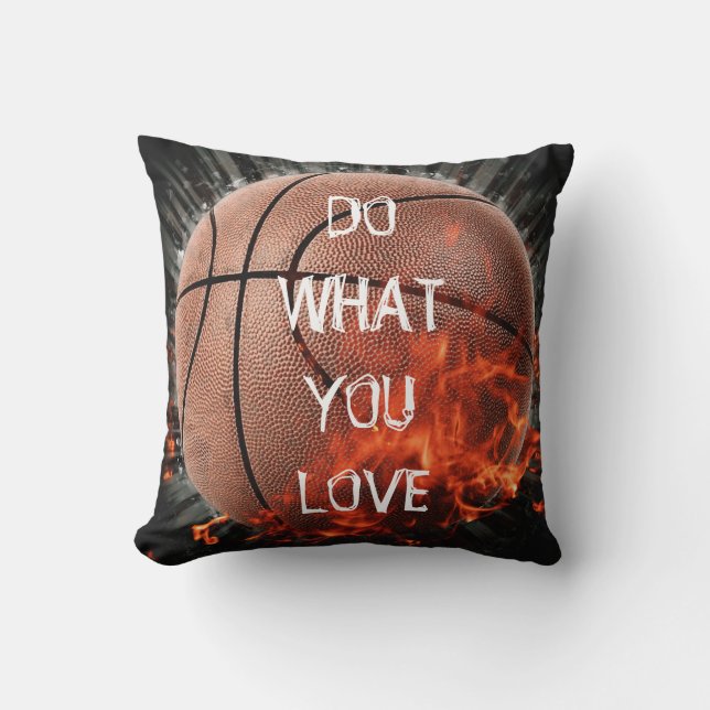 Coussin Faites ce que vous aimez - Basketball (Recto)