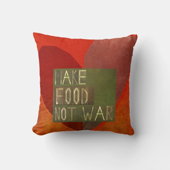 Coussin Faites la guerre de nourriture pas (Recto)