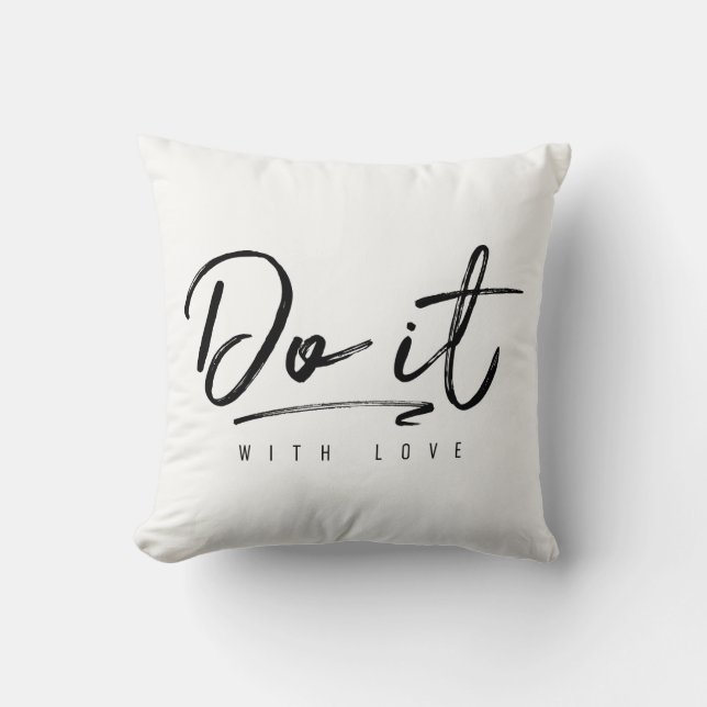 Coussin Faites-Le Avec Amour Couleur Arrière - plan Person (Recto)